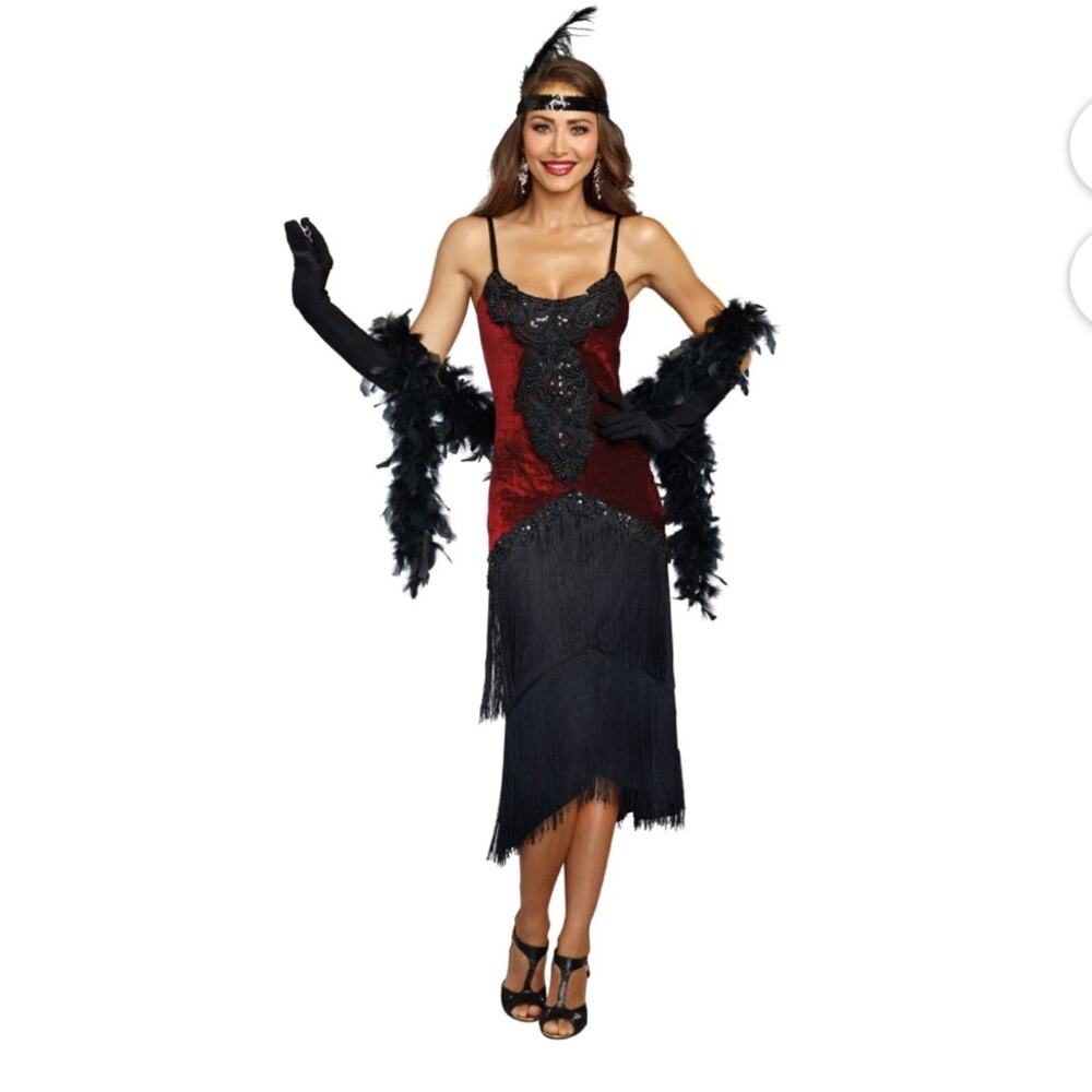 Women's Luxe Million Dollar Baby Flapper Costume Dress cosplay Halloween